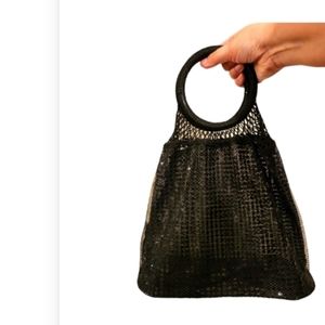 Sequins Black Evening Bag